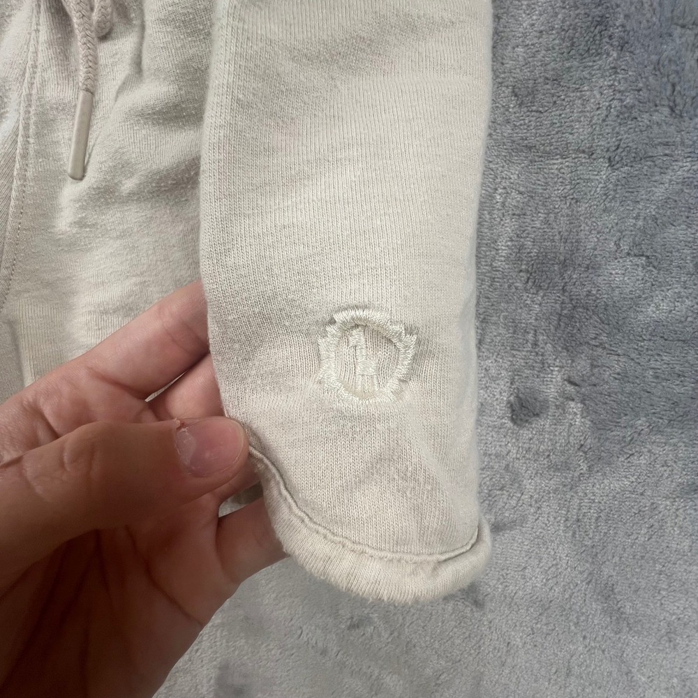 PAKA Shorts Women S Cream Alpaca Pima Cotton Blend Lounge Drawstring Dolphin Hem - Picture 5 of 9